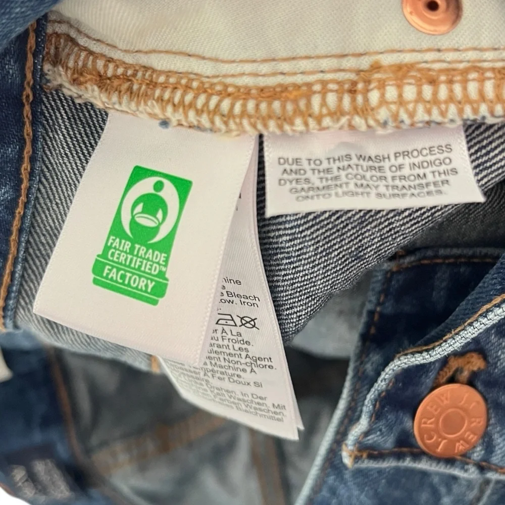 J Crew Factory Premium Edition High Rise Straight Leg Jeans Raw Hem Size 34P - Picture 6 of 9